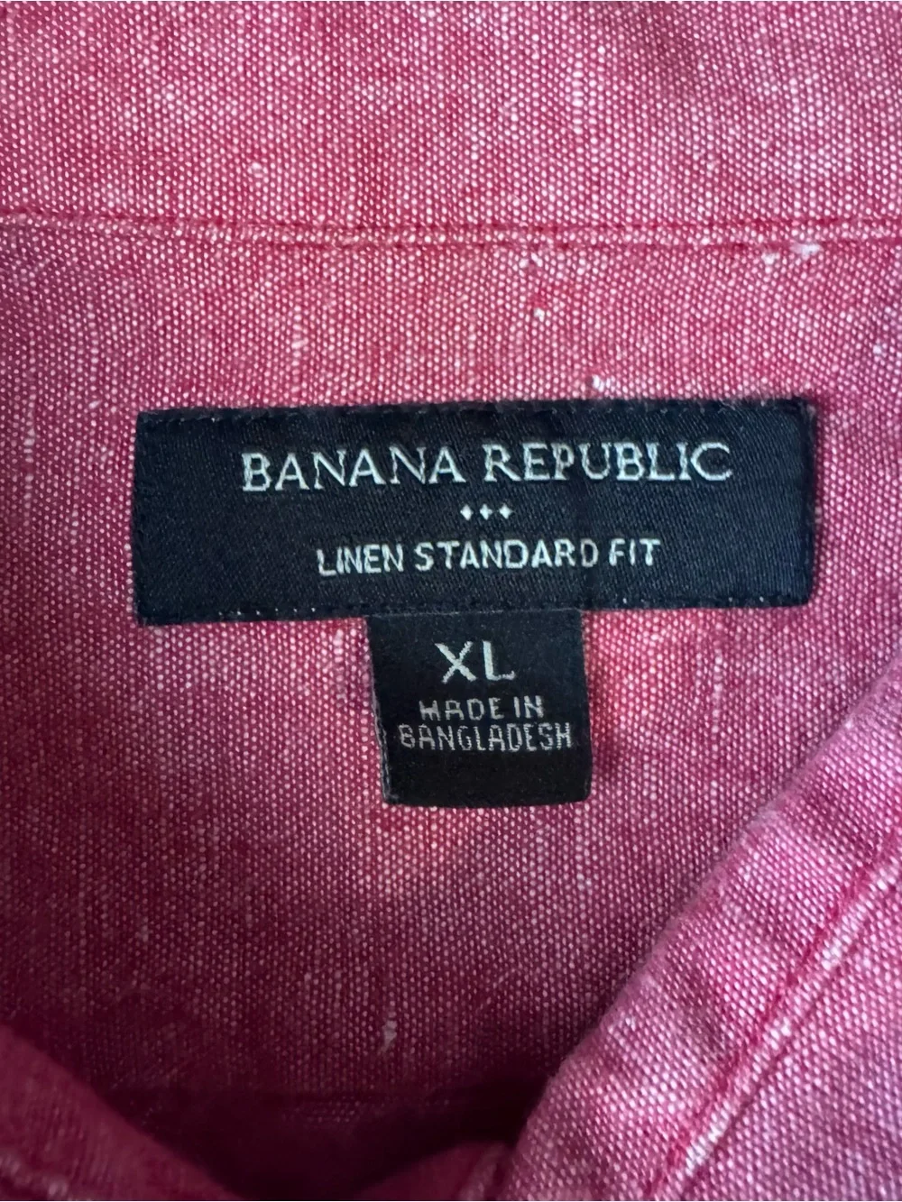 Banana Republic Men’s Shirt Linen Blend XL Red Short Sleeve Button Up Resortwear